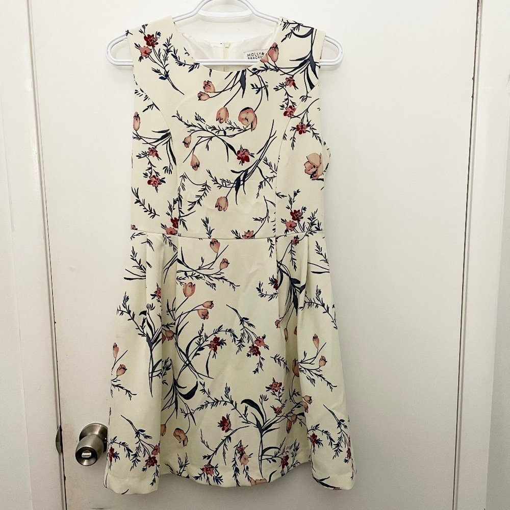 Molly Bracken Cream Floral Dress - Fit and Flare